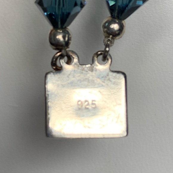 Navy Crystal Retro Necklace - Picture 6 of 8